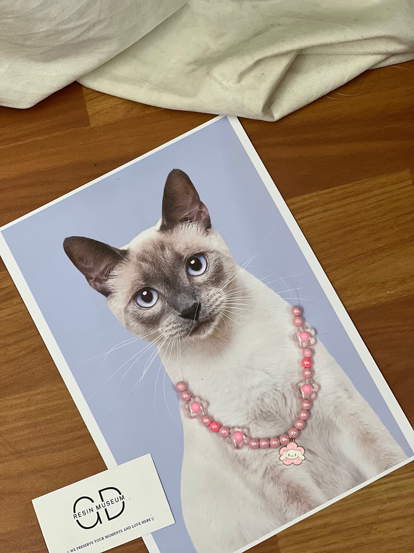 Luxury Pearl Necklace for Cats/Dogs – Elegant and Pet-Safe Design - Flower Charm