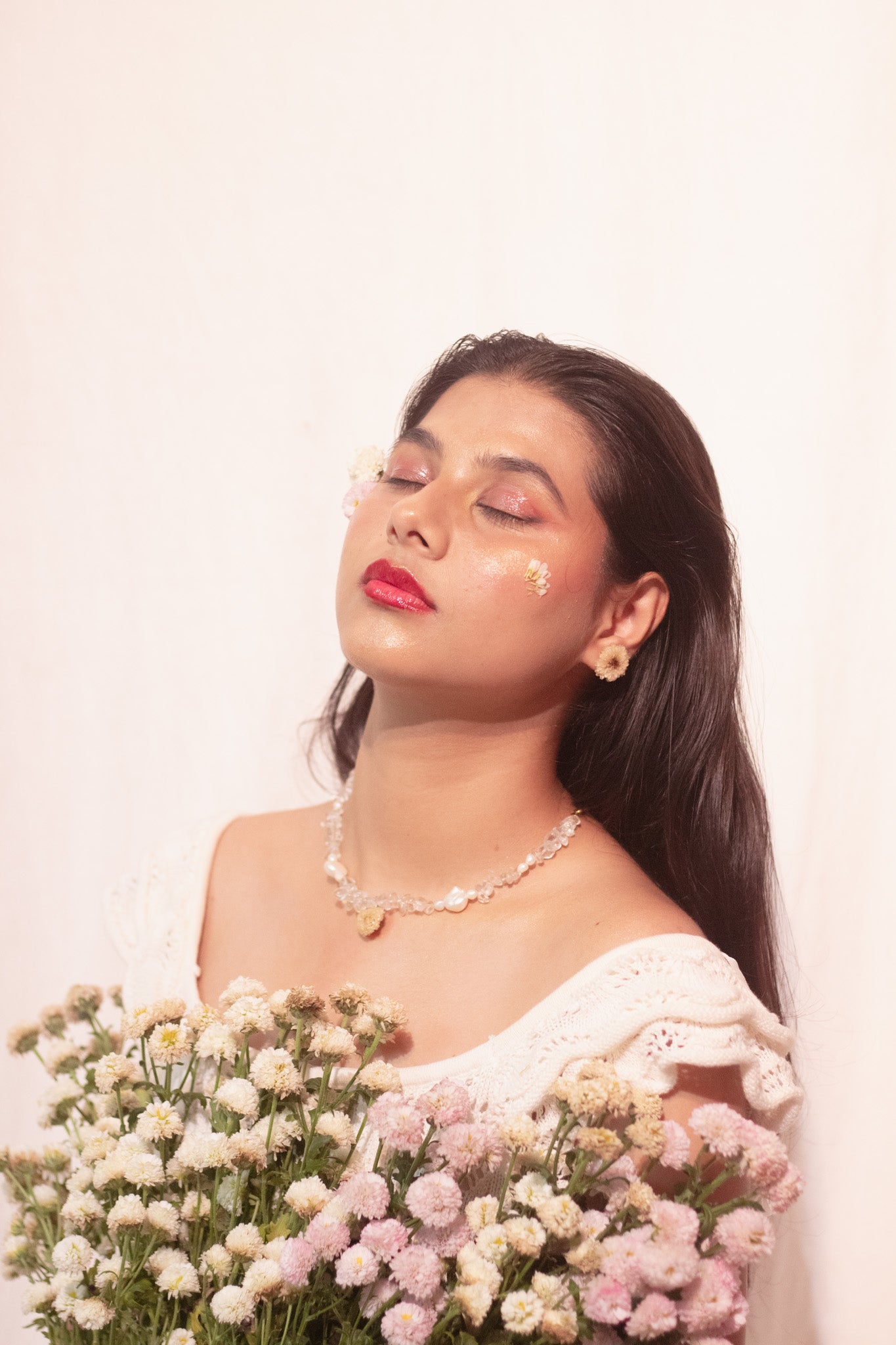 Ethereal Blossom Necklace and Earrings Set- Garden of Grace