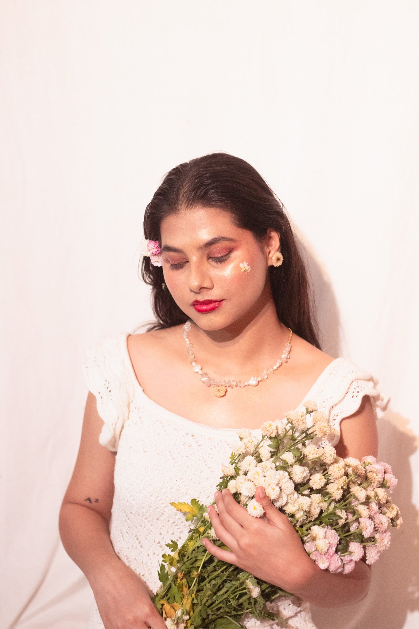Ethereal Blossom Necklace and Earrings Set- Garden of Grace