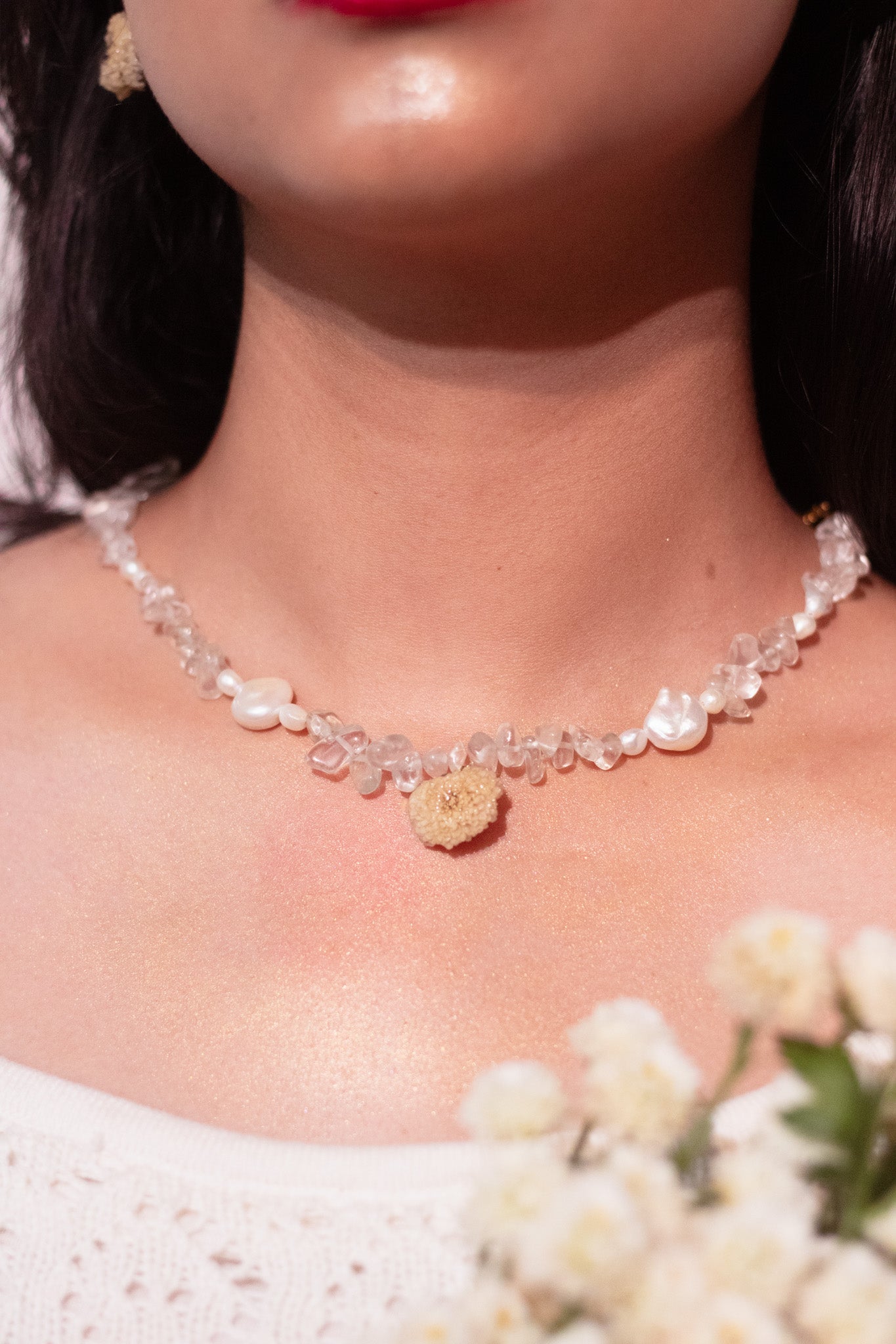 Ethereal Blossom Necklace and Earrings Set- Garden of Grace