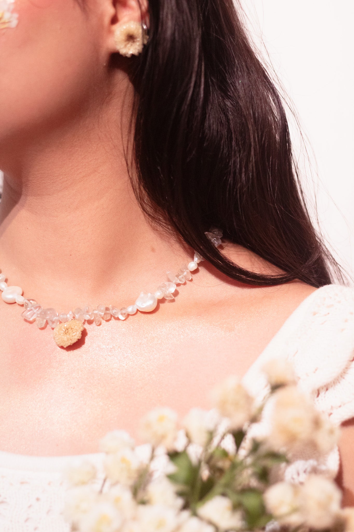 Ethereal Blossom Necklace and Earrings Set- Garden of Grace