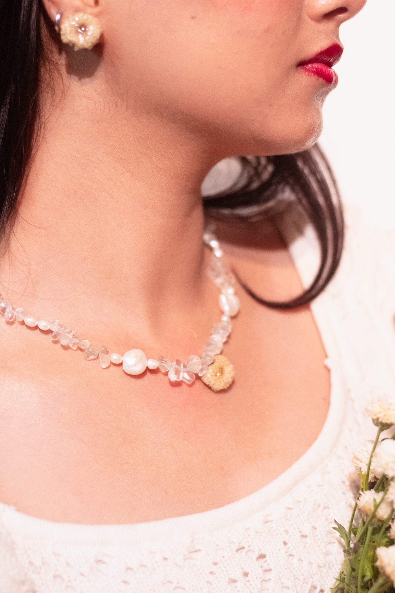 Ethereal Blossom Necklace and Earrings Set- Garden of Grace