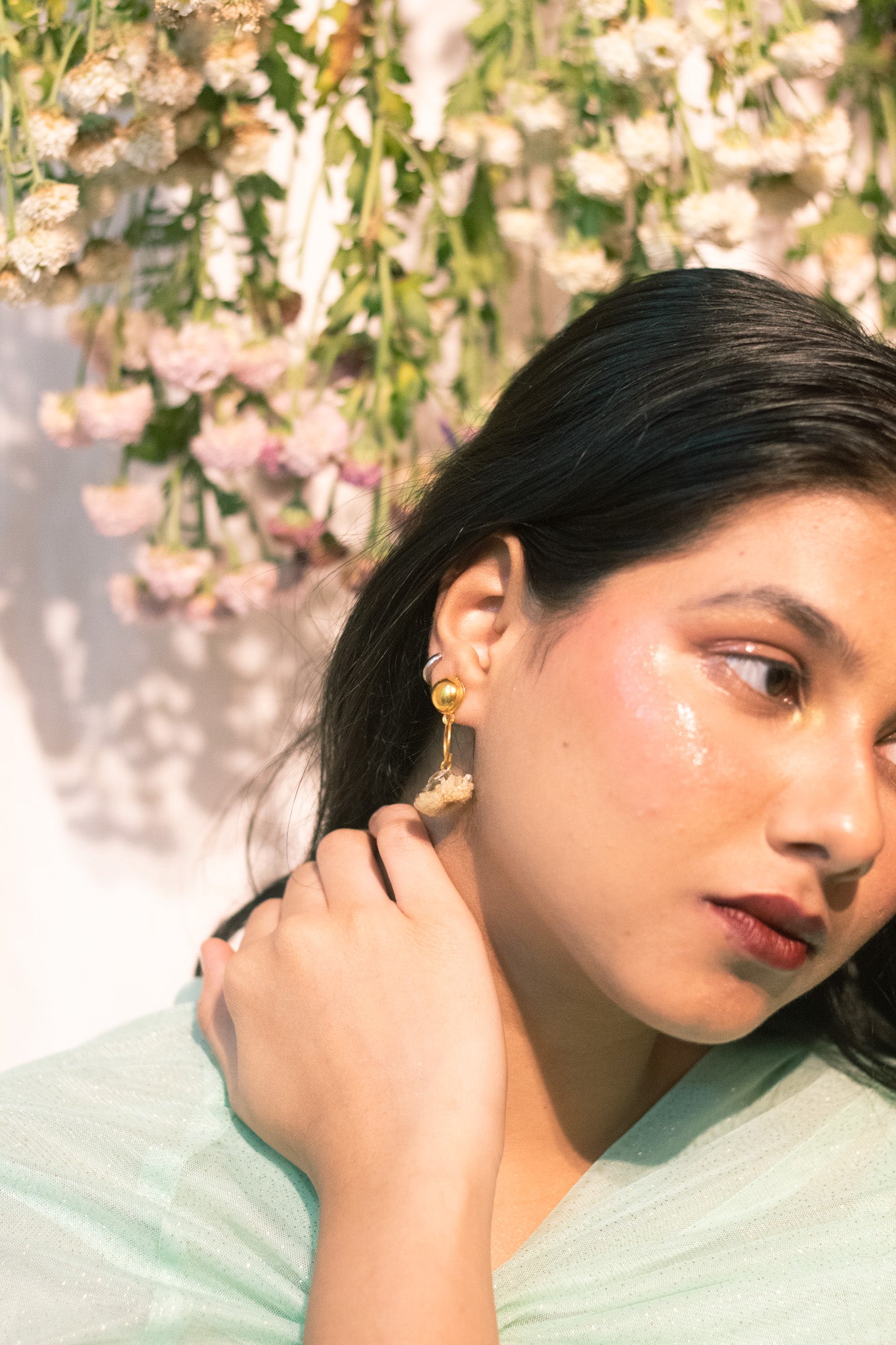 Golden Bloom Drop Earrings- Garden Of Grace