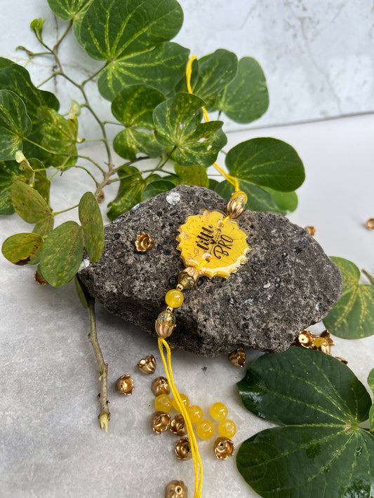 Little Brother Resin Rakhi -Yellow