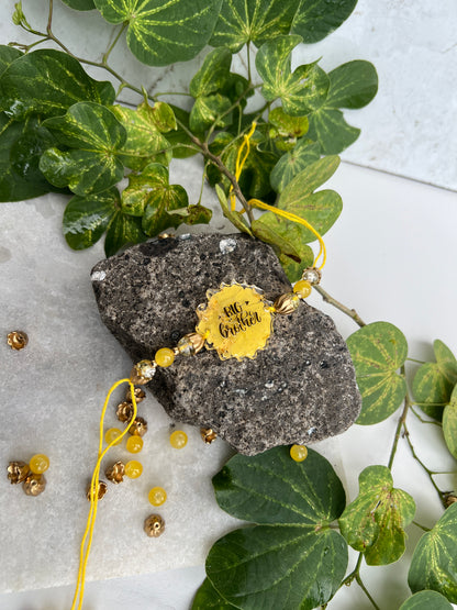 Big Brother Resin Rakhi -Yellow