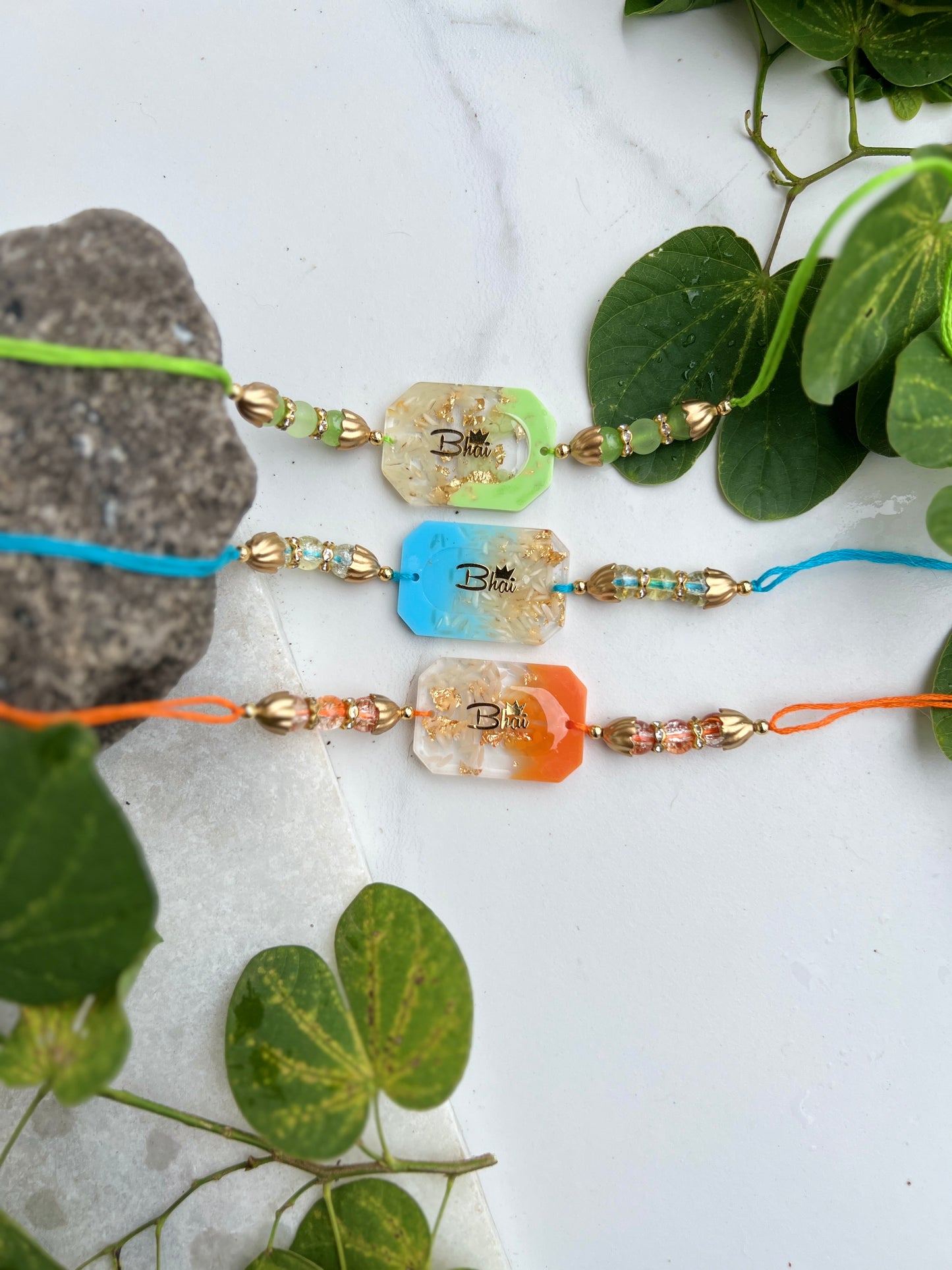 Bhai Resin Rakhi- Green