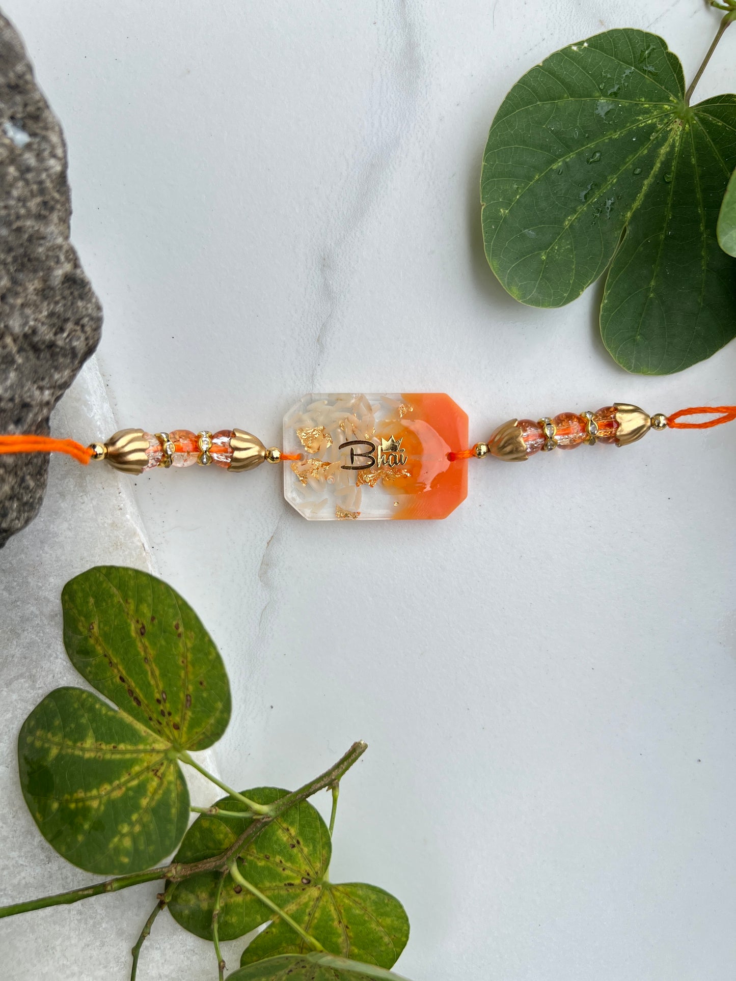 Bhai Resin Rakhi- Orange