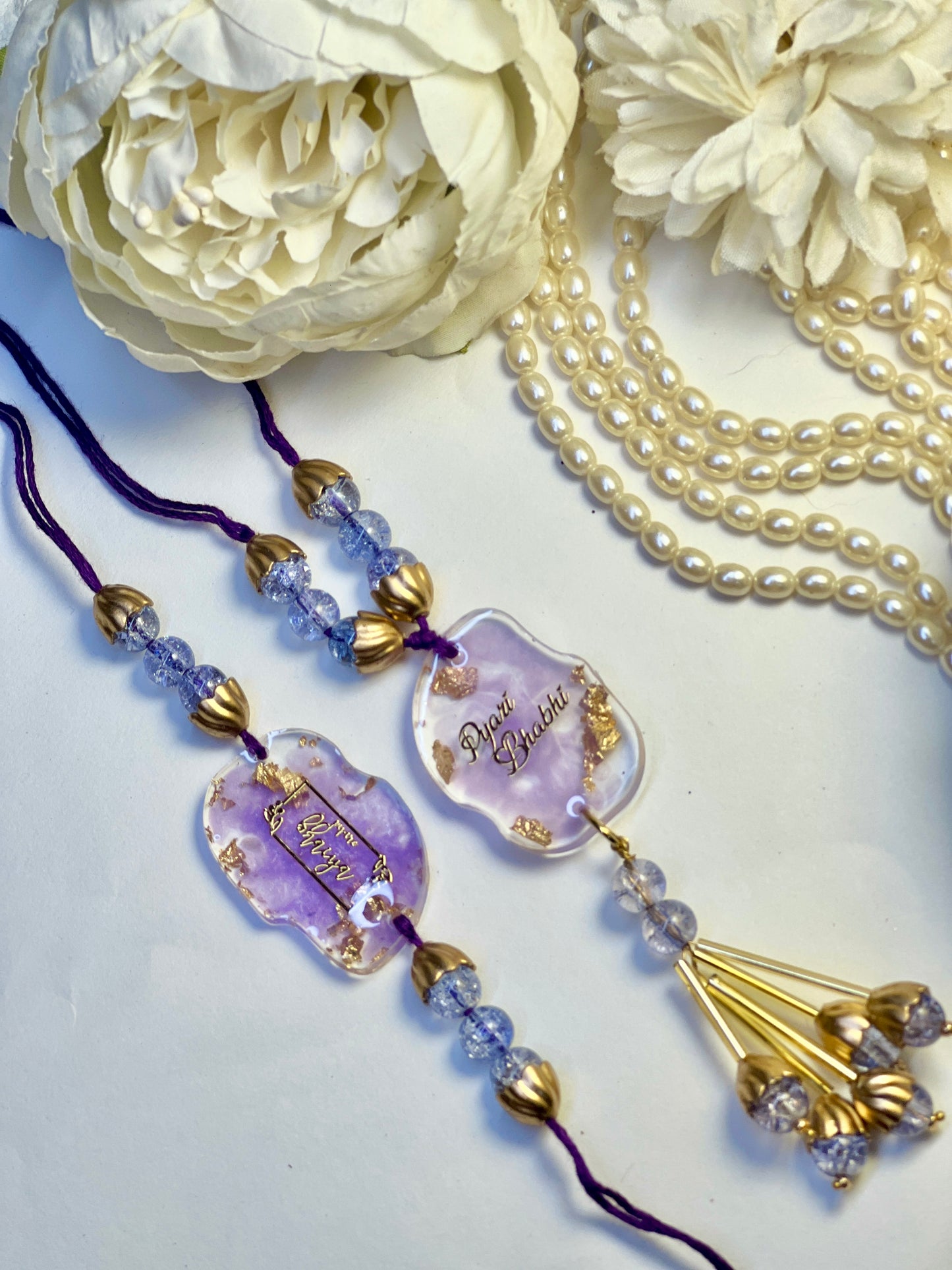 Exquisite Bhai & Bhabhi Rakhi Set 💎🌟- Purple