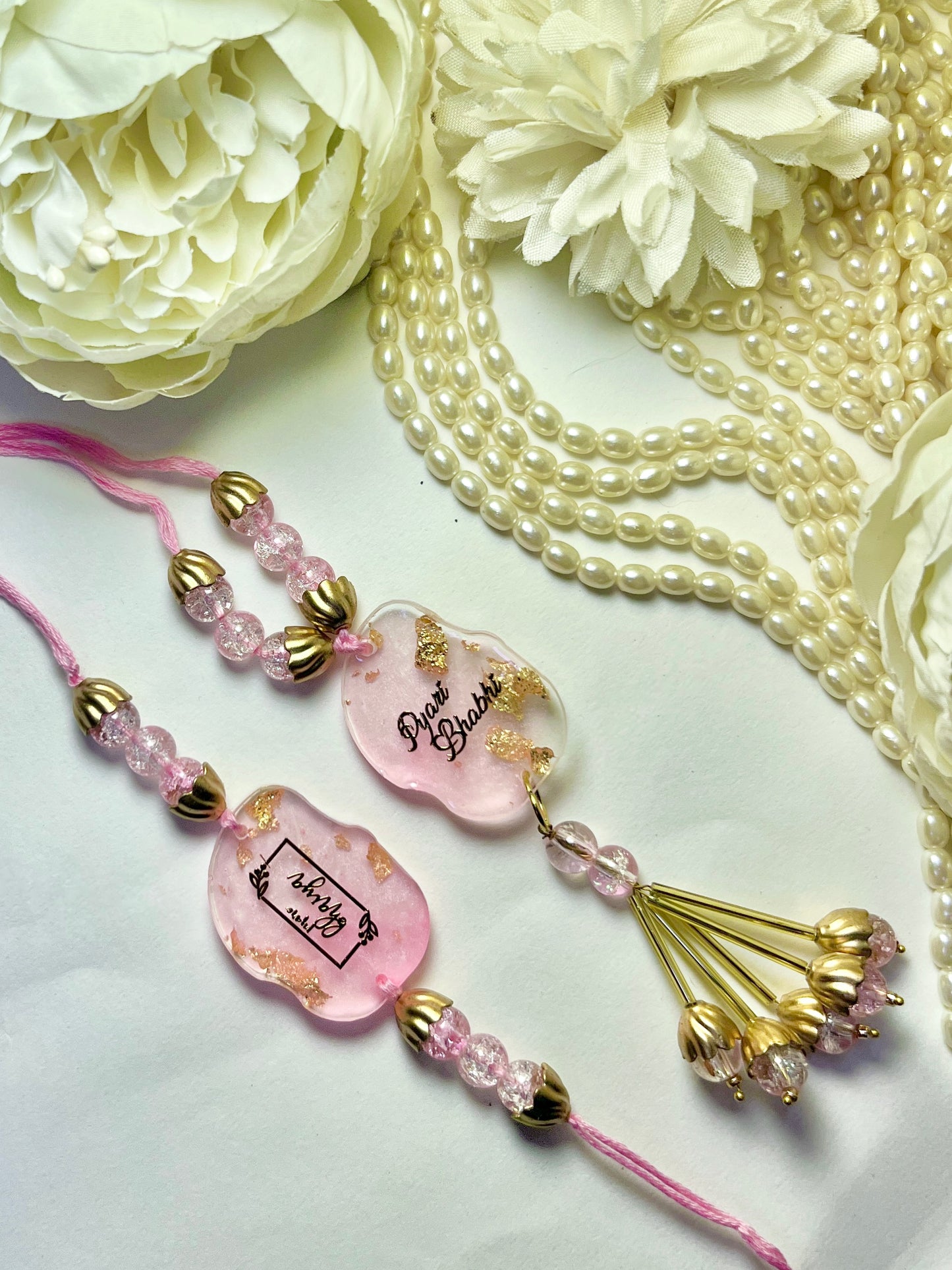 Exquisite Bhai & Bhabhi Rakhi Set 💎🌟- Pink