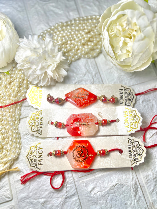 🌟 Set of 3 Roli Chawal Resin Rakhis!🌟