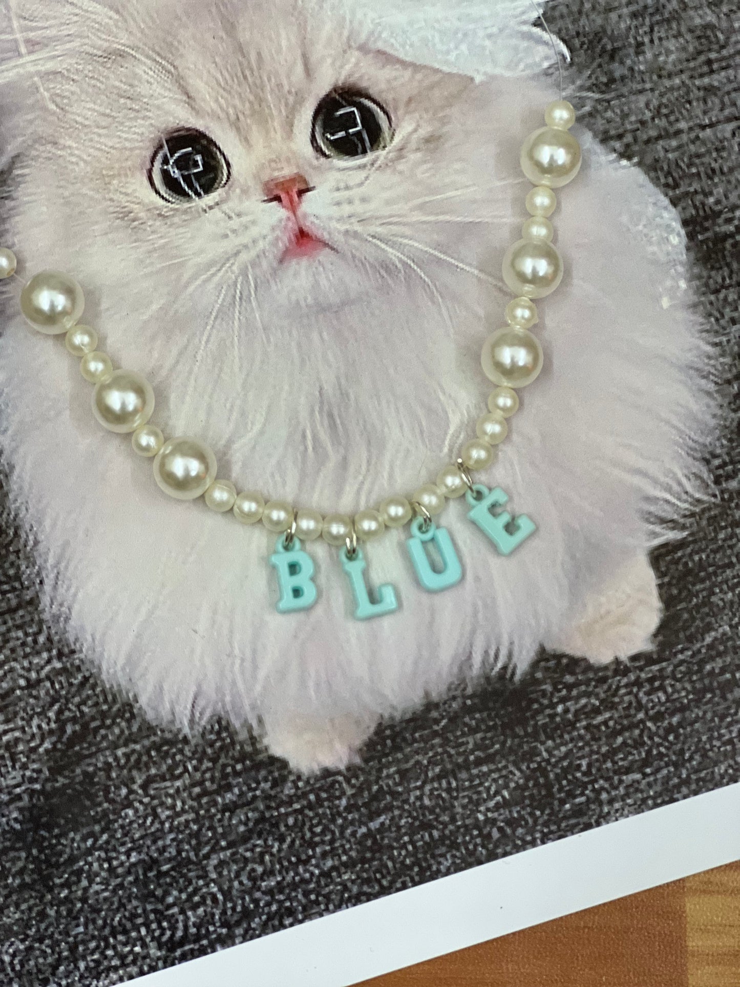 Luxury Pearl Necklace for Cats/Dogs – Elegant and Pet-Safe Design -Intials