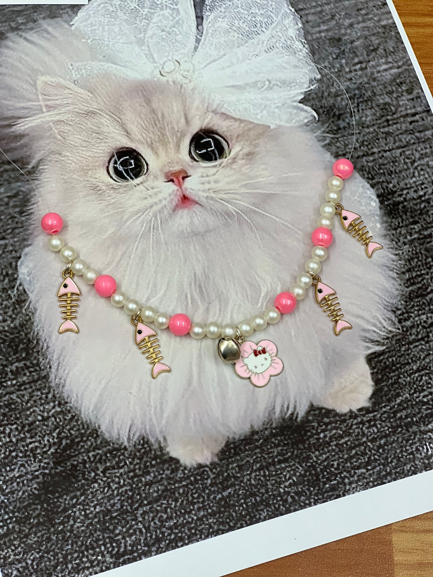 Luxury Pearl Necklace for Cats/Dogs – Elegant and Pet-Safe Design - Kawaii Fish