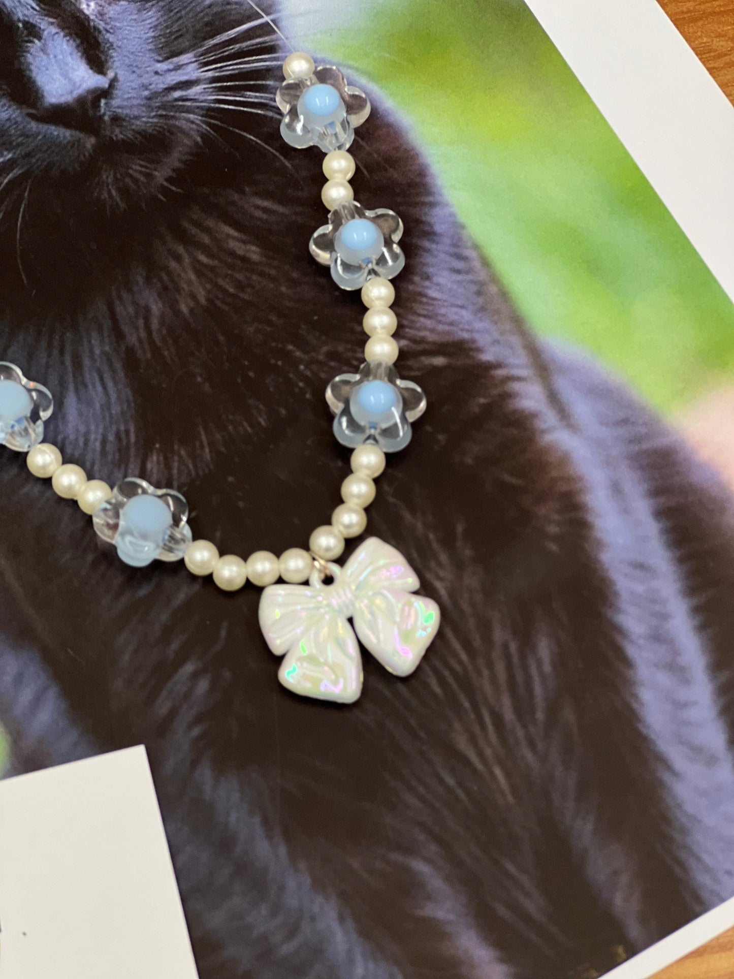 Luxury Pearl Necklace for Cats/Dogs – Elegant and Pet-Safe Design - Jelly Bow