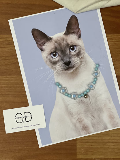 Luxury Pearl Necklace for Cats/Dogs – Elegant and Pet-Safe Design -Floral Bell