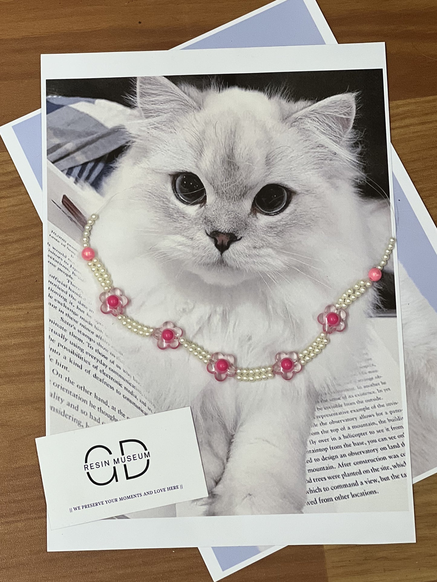 Luxury Pearl Necklace for Cats/Dogs – Elegant and Pet-Safe Design - Floral Choker