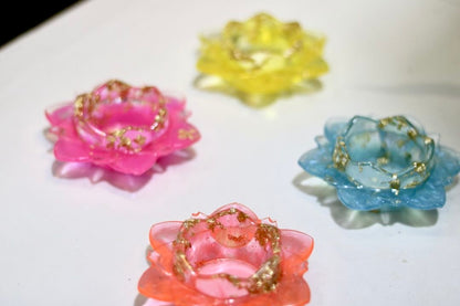Exquisite Lotus Resin Diya Holders - air