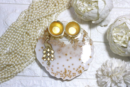 Royal Pearl Resin Pooja Thali- Mini