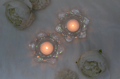Crystal-Clear Lotus Diyas with Shimmering Accents- Set of 25 Pair