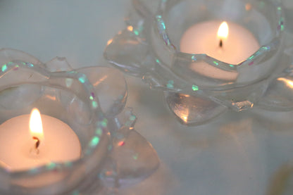 Crystal-Clear Lotus Diyas with Shimmering Accents- Set of 25 Pair