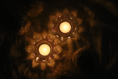Crystal-Clear Lotus Diyas with Shimmering Accents- Set of 25 Pair