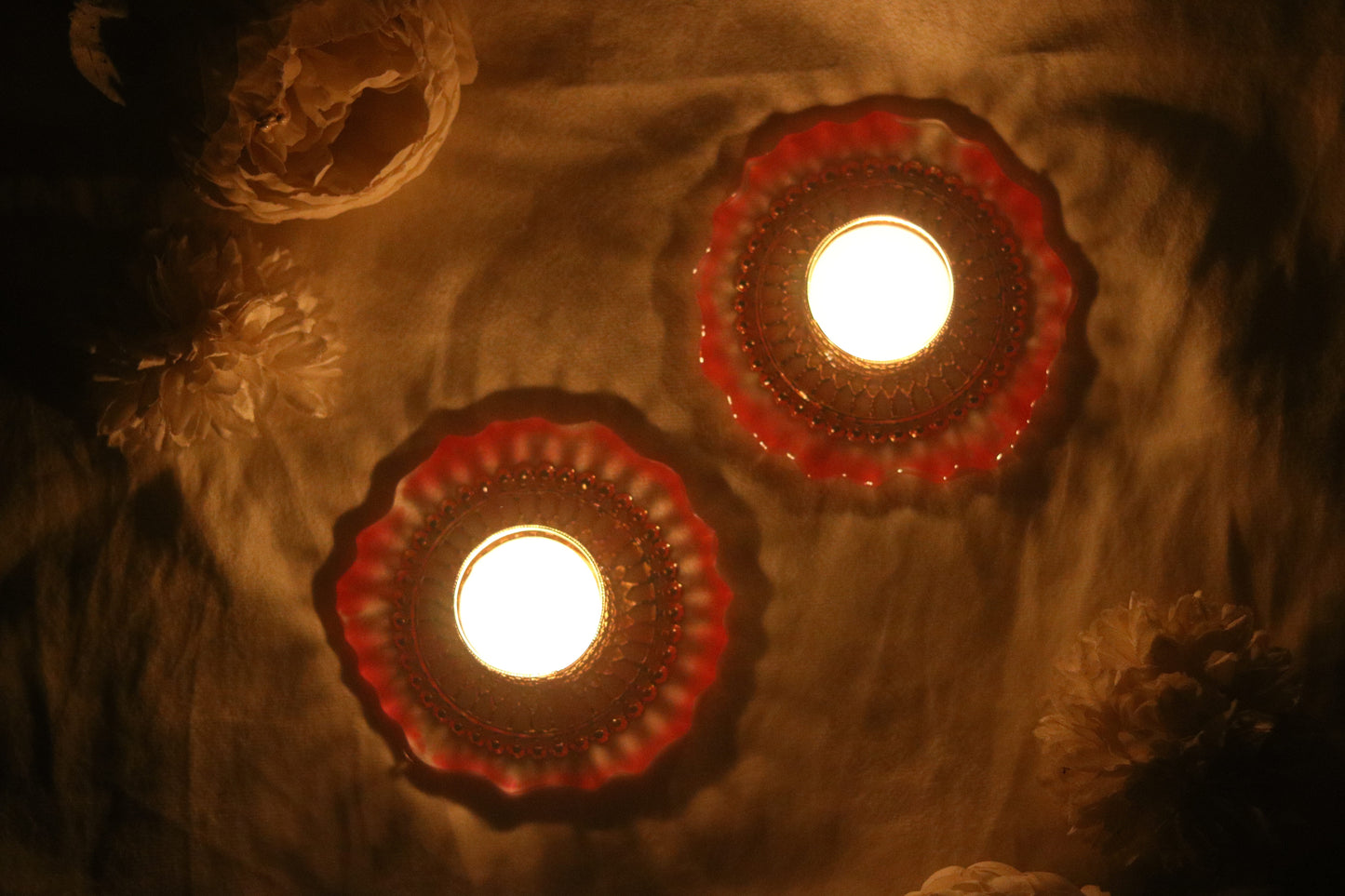 Enchant Your Festivities with Radiant Resin Tea Light Holders- Set of 2