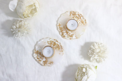 Dual Colour Resin Diya with Gold Flake- Set of 25 Pairs