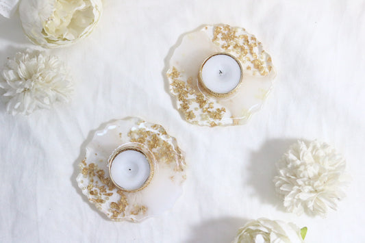 "Illuminate Your Festivities with Exquisite Resin Tea Light Holders - Now in a Special Combo Offer!"- Set of 2