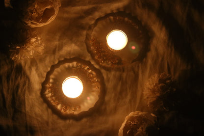 Dual Colour Resin Diya with Gold Flake- Set of 25 Pairs