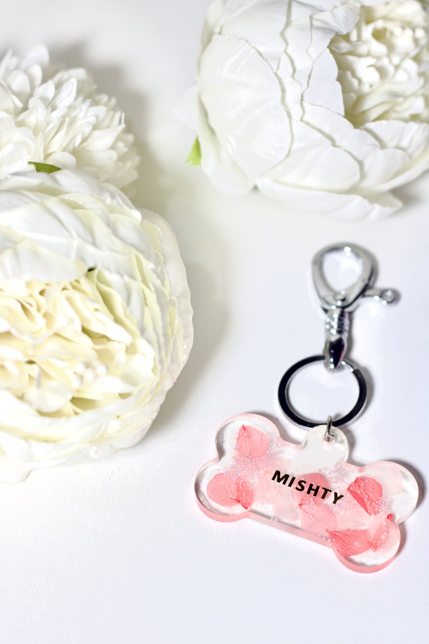 Petal-Perfect Resin Dog Tag 🌸