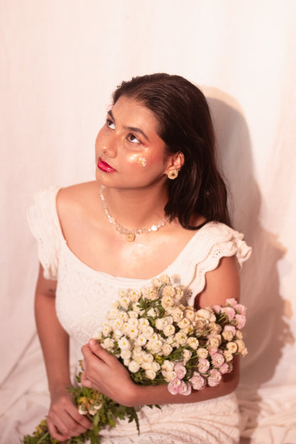 Ethereal Blossom Necklace and Earrings Set- Garden of Grace