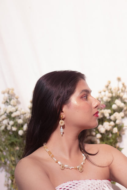Golden Bloom Necklace and Earrings Set - Garden Of Grace