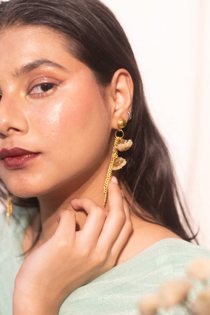 Golden Cascading Bloom Earrings- Garden Of Grace