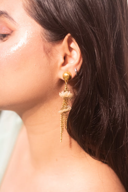 Golden Cascading Bloom Earrings- Garden Of Grace