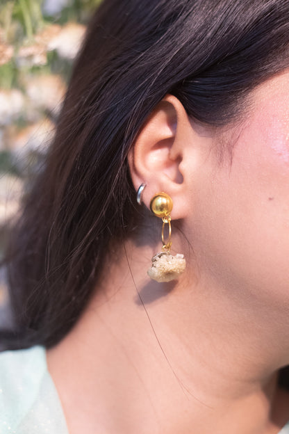 Golden Bloom Drop Earrings- Garden Of Grace