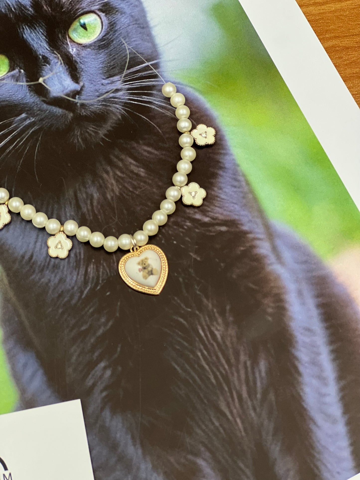 Luxury Pearl Necklace for Cats – Elegant and Pet-Safe Design - Vintage Heart